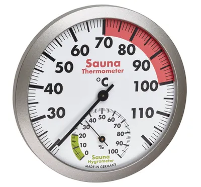 Obrázok produktu pre TFA - Analoges Sauna-Thermo-Hygrometer 40.1055.50 - silber/weiß