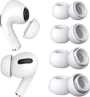 Produktbild von MMOBIEL 4 Paar Ersatz-Ohrstöpsel für AirPods Pro - Silikon Ohrstöpsel XS/S/M/L– Weiß