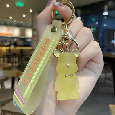 Image de Porte-clés TB-40998 Jaune avec Pendentif Ourson - Accessoire Tendance KP40998