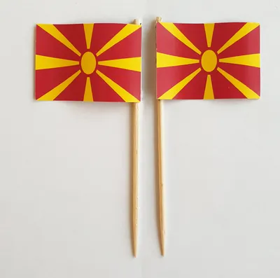 Produktbild von Party-Picker Flagge Mazedonien Papierfähnchen in Spitzenqualität 25 Stück Beutel