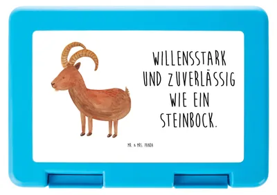 Produktbild von Mr. & Mrs. Panda Snackbox Sternzeichen Steinbock - Weiß - Geschenk, Steinböcke, Ziege, Essensbehälter, Lunchbox, Bentobox, Vorratsdose, Bento Box, Bock, Geburtstag Januar