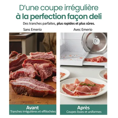 Image de Emerio trancheuse – 100 W – épaisseur de coupe 0–17 mm – lame en acier inoxydable – antidérapante – MS-125000 – trancheuse universelle – blanc