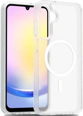 Image de Etui magnétique pour Samsung Galaxy A25, compatible avec MagSafe, dos transparent mat, résistant aux chocs Transparent