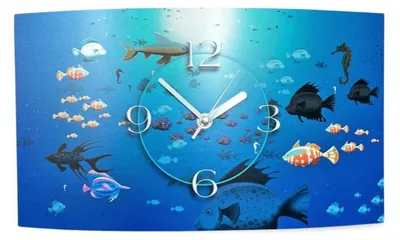 Immagine prodotto di Orologio da parete di design Pesce nel mare Orologio da parete moderno di design silenzioso senza ticchettio dixtime 3DS-0111