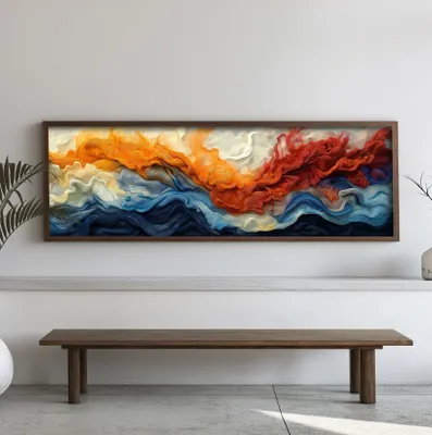 Immagine prodotto di Wallity, EMR052, quadro decorativo incorniciato in MDF, multicolore, 100% MDF, 40 x 120 x 3,5 cm