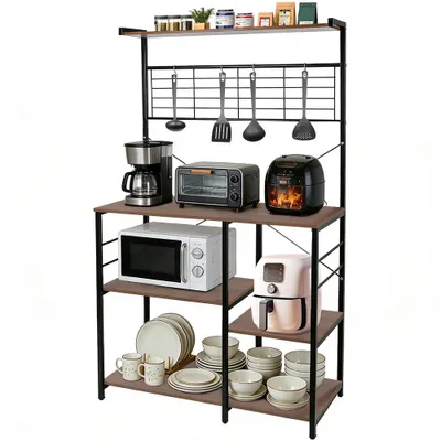 Produktbild von Küchenregal Standregal Mikrowellenhalter Bäcker Regal Haushaltsregal 168x90x40 cm