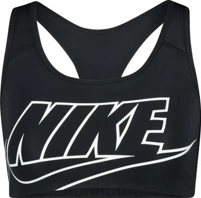 Produktbild von Nike Swoosh Futura Bra/BH mit mittlerem Halt schwarz/weiß BV3643-010 XS
