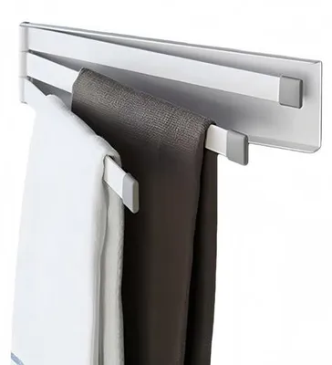 Imagen del producto de Pinza magnética para toallas, ideal para el baño, de 24 cm, color blanco