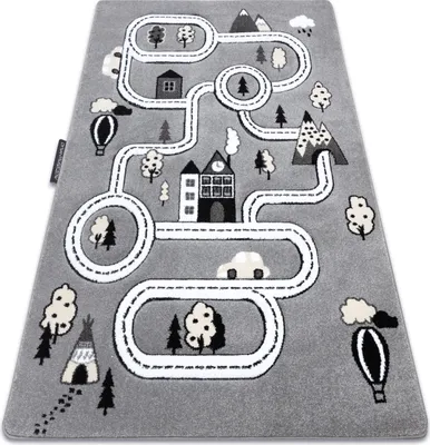 Produktbild von Kinderteppich PETIT TOWN STADT STRAßEN grau Grau 180x270 cm
