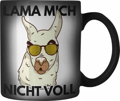 Produktbild von Trendation - Llama Mich Nicht Voll Farbwechsel Zauber-Tasse Alpaka Geschenk Lama-Liebhaber Geschenkidee Frauen (Schwarz)