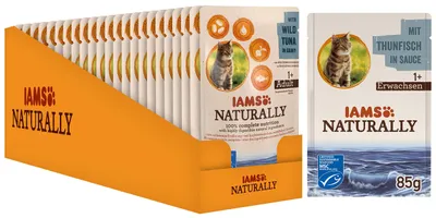 Productafbeelding van IAMS Natuurlijk kattenvoer, natvoer in saus met tonijn, 24 x 85g