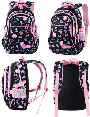 Produktbild von Schulranzen Mädchen Schulrucksack Schultasche Rucksack Kinder Daypack 3 Teile Set für Schule und Freizeit