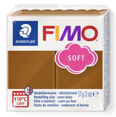 Produktbild von STAEDTLER FIMO soft 8020 ofenhärtende Modelliermasse Einzelprodukt, 57g, caramel