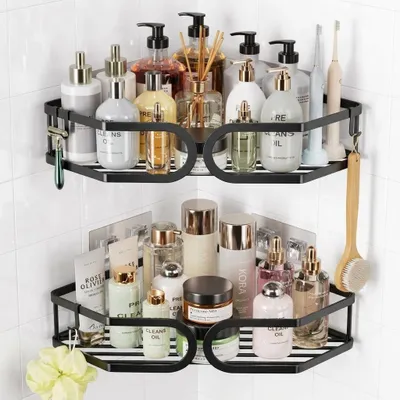 Image de Omgoods - Étagère murale organisatrice pour douche, avec fixation adhésive