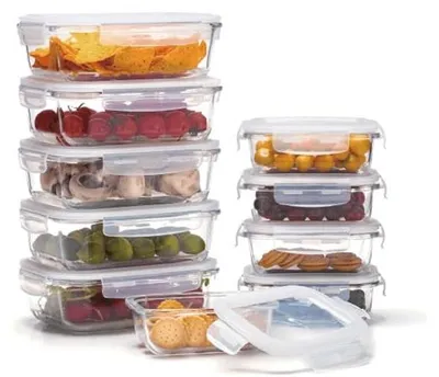 20-tlg. Glasset mit Deckeln, 5x370 ml & 5x1050 ml, Vorratsdosen