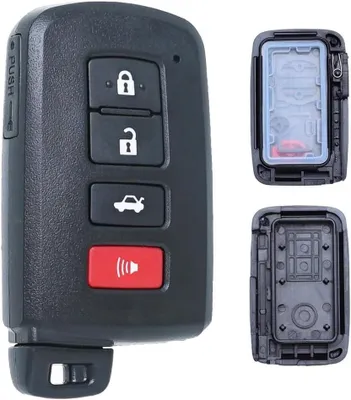 Immagine prodotto di Custodia per chiave auto Techstar con 4 pulsanti, compatibile con Toyota Camry, Corolla, RAV4, Highlander, Avalon – FCC HYQ14FBA – con lama non tagliata