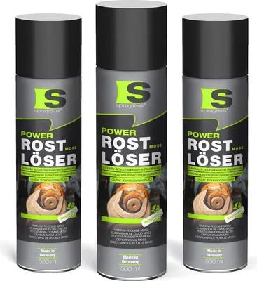 Produktbild von Spraytive 3x 500ml Power Rostlöser MoS₂ – Kriechöl mit Festschmierstoff – Rostentferner, hochkriechend & korrosionsschützend