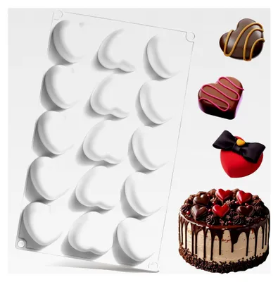 Produktbild von Herzförmige Silikonform mit 15 Löchern für 3D-Desserts