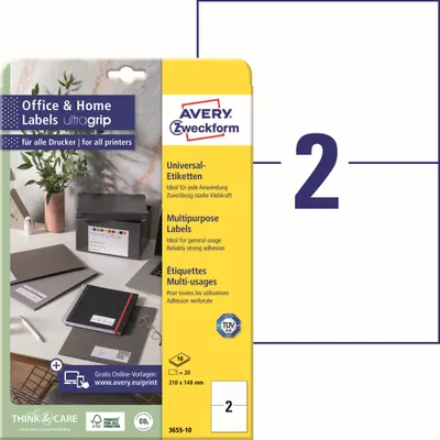 Immagine prodotto di AVERY Etichette universali Zweckform, 210 x 148 mm, bianco