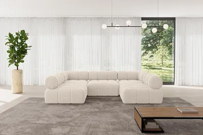 Produktbild von ALTDECOR Modulares Sofa Ecksofa in U-Form - Garvo-U1 - 285x190x70 cm Beige Corner modular Sofa Eckcouch Couch Wohnlandschaft Cauchsofa Polstersofa