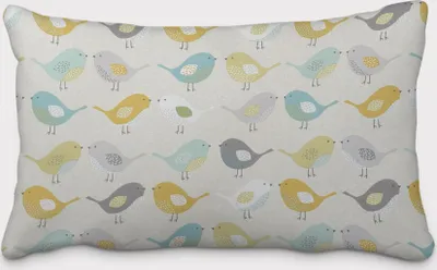 Produktbild von SCHÖNER LEBEN. Kissenhülle Fryett`s Birds Vögel beige grau mint senf Größe 60x80cm (HxB) 60x80cm (HxB) Größe
