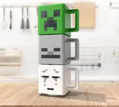 Zdjęcie produktu dla Minecraft: Zestaw 3 kubków do układania w stos
