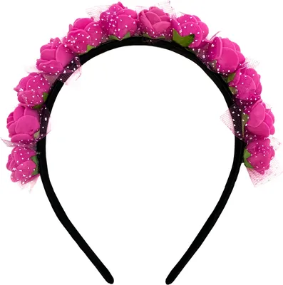 Produktbild von Oblique Unique Rosen Haarreifen Blumen Haarreif Braut JGA Hochzeit Fasching Karneval Damen Kopfschmuck - pink