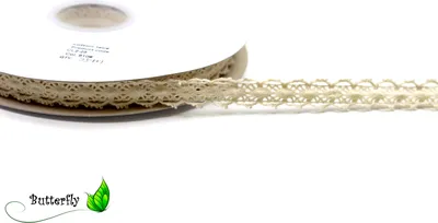 Produktbild von 25m Rolle Spitzenborte 18mm, 100% Baumwolle, Farbe:natur / creme