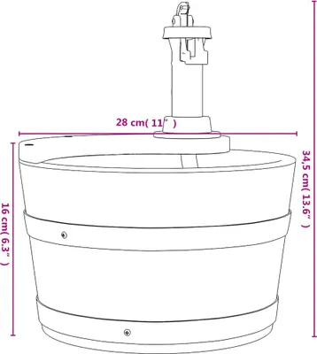 Produktbild von vidaXL Gartenbrunnen mit Pumpe 28x28x34,5 cm Massivholz Tanne