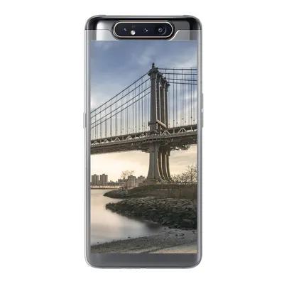 Produktbild von MuchoWow® Handyhülle Schutzhülle Hülle für Samsung Galaxy A80 New York - Fluss - Brücke Silikon Softcase Handy Hülle - Schutzdeckel