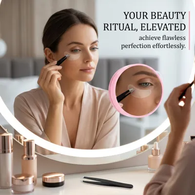 Imagen del producto de Espejo de aumento de 40 aumentos, con un diámetro de 8,9 cm, con ventosa, ideal para maquillaje