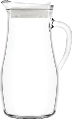 Produktbild von Misket Wasserkrug aus Glas mit Silikondeckel – 1,8 l – transparent/weiß