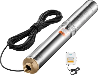 Produktbild von SucceBuy Tiefbrunnen-Tauchpumpe, 550 W Leistung, 230 V, 85 m Förderhöhe, 65 l/min Durchfluss, Edelstahl-Wasserpumpe mit 20 m Kabel und externer Steuerbox, für den industriellen und privaten Gebrauch