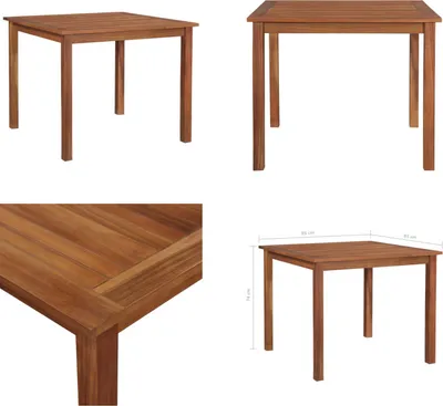 Obrázek produktu pro vidaXL Zahradní stůl 85x85x74 cm Akáciový masiv - Jídelní stůl - Jídelní stoly - Zahradní jídelní stůl - Zahradní jídelní stoly