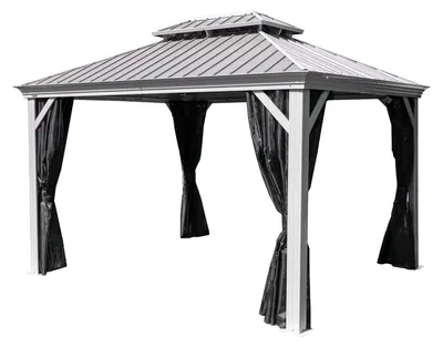 Produktbild von Sojag Messina 1216 Pavillon mit festem Dach mit Moskitonetz 4x5 m