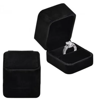 2er-Set Samt-Ringbox, Ringgeschenkbox für Verlobung & Hochzeit