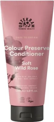 Obrázek produktu pro Urtekram Soft Wild Rose Colour Preserve, Ženy, Neprofesionální kondicionér, Všechny vlasy, Všechny barvy, Ochara barvy, Hydratující, 180 ml