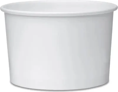 Produktbild von Eisbecher aus Papier, weiß, 245 ml, Durchmesser 92 mm, 25 Stück.