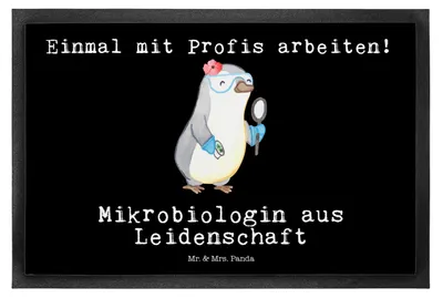 Produktbild von Mr. & Mrs. Panda Schmutzfänger Mikrobiologin Leidenschaft 50 x 75 cm - Schwarz - Geschenk, Forschung, Fussmatte, Labor, Spruch, Beruf, Schmutzmatte, Schmutzfangmatte