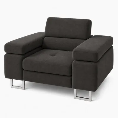 Zdjęcie produktu dla Fotel LAZARO, kolor czarny, wymiary: 134 x 90 x 102 cm. Wygodny fotel tapicerowany z szerokimi podłokietnikami, Obraz wygenerowany przez AI