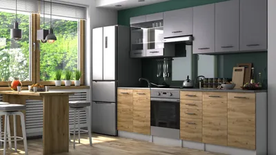 Obrázek produktu pro Kuchyňská linka PAMELA 260x200 - Grafit + dub artisan