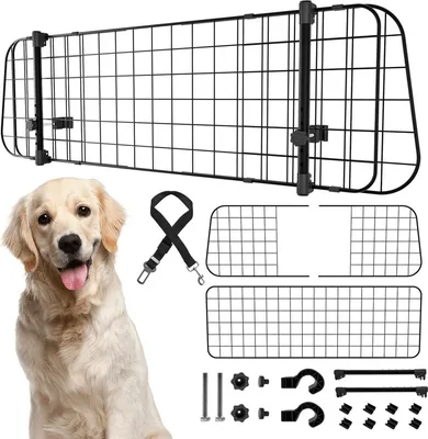 Produktbild von TolleTour hundegitter auto verstellbar von 90-145 cm Nimm 3 stacheldraht Universal Mit kleinen tieren funktioniert schwarz