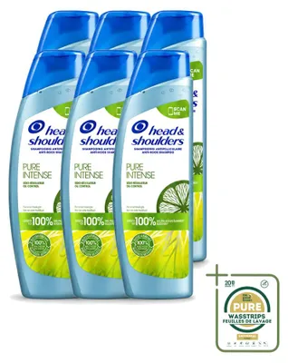 Imagen del producto de 6 champús anti-caspa Head & Shoulders Pure Intense Oil Control de 250 ml - Pack ahorro - 6 unidades