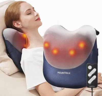 Produktbild von Famanu Rückenmassagegerät mit Wärme - Tragbares Shiatsu Massagekissen für Nacken und Rücken
