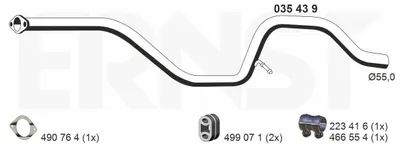Produktbild von ERNST Abgasrohr Auspuffrohr für OPEL INSIGNIA Caravan 035439