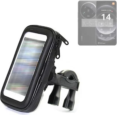 Produktbild von K-S-Trade Fahrrad-Halterung kompatibel mit Xiaomi 14 Ultra Handy-Halterung Halter Lenkstange Fahrradhalterung Motorrad Bike Mount Wasserabweisend