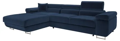 Produktbild von MIRJAN24 Ecksofa Torezio Mini, Stilvoll Eckcouch mit Bettkasten und Schlaffunktion, Einstellbare Kopfstützen, 280x170x70-90 cm (Farbe: Polo 891, Seite: Links)