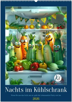 Produktbild von Nachts im Kühlschrank (Wandkalender 2026 DIN A2 hoch), CALVENDO Monatskalender