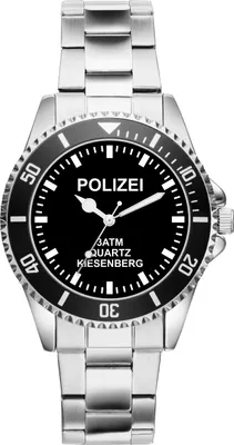 Produktbild von KIESENBERG Herrenuhr Armbanduhr Polizei Geschenk Fan Artikel Zubehör Fanartikel Analog Quartz Uhr 2414