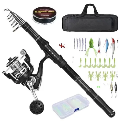 Produktbild von Angelrute und Rolle Combo, Kohlefaser, tragbare Tragetasche, 2,4M ROD SET (28246-T5A-240)